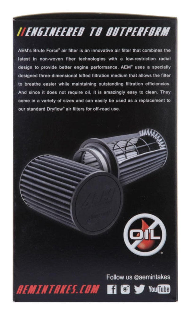AEM 3.5 inch x 9 inch DryFlow Conical Air Filter - Corvette Realm