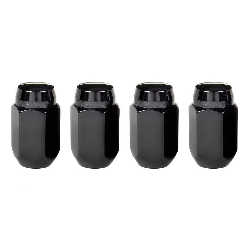 McGard Hex Lug Nut (Cone Seat) M14X1.5 / 22mm Hex / 1.635in. Length (4-Pack) - Black - Corvette Realm