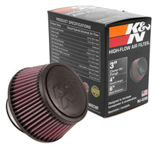 Load image into Gallery viewer, K&N Universal Round Clamp-On Air Filter 3in Flange ID x 6in Base OD x 4.625in Top OD x 3in Height - Corvette Realm