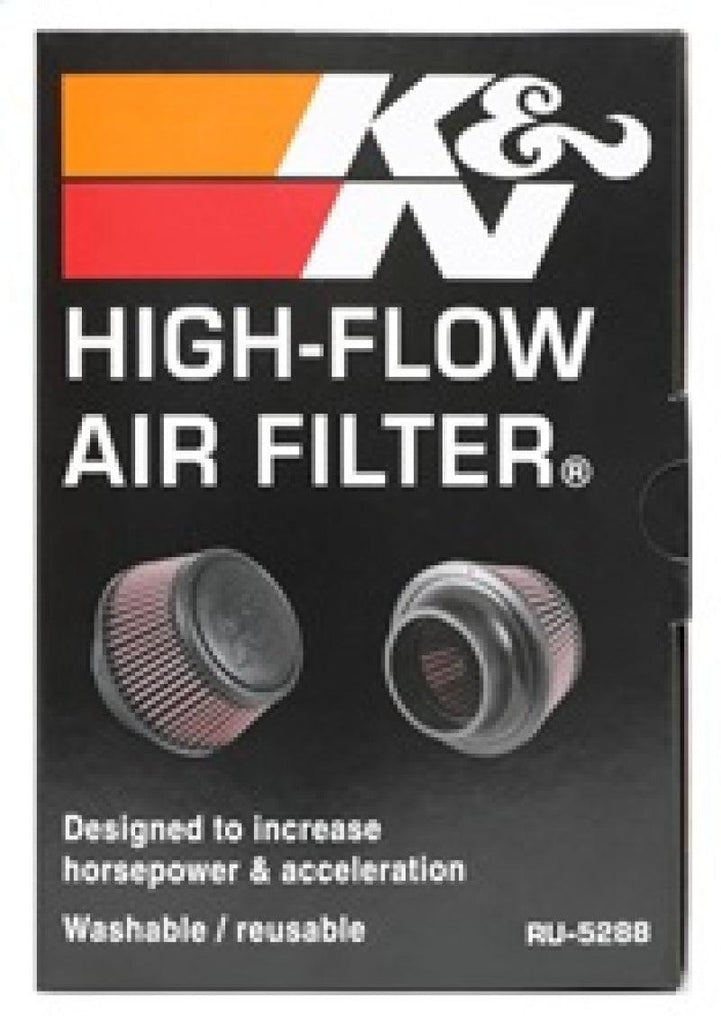 K&N Universal Round Clamp-On Air Filter 3in Flange ID x 6in Base OD x 4.625in Top OD x 3in Height - Corvette Realm