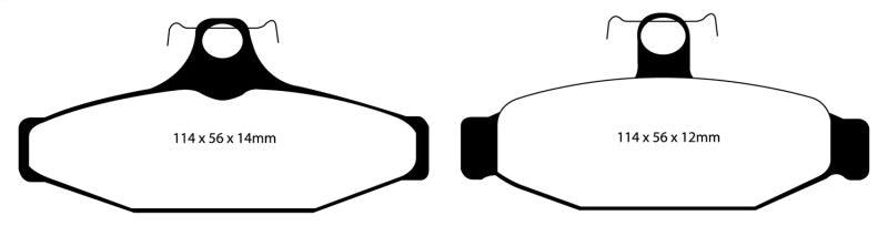 EBC 90-00 Aston Martin Vantage 5.3 (Twin Supercharged)(AP) Yellowstuff Rear Brake Pads - Corvette Realm