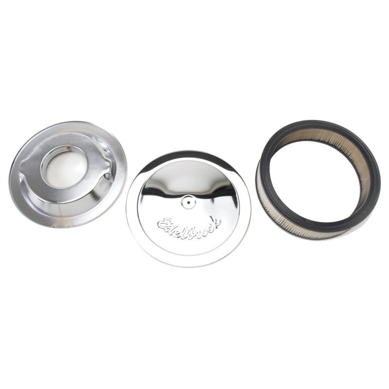 Edelbrock Air Cleaner Pro-Flo Series Round Steel Top Paper Element 14In Dia X 3 75In Dropped Base - Corvette Realm