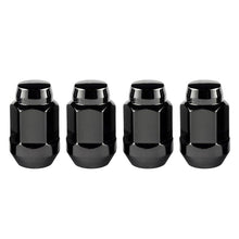 Load image into Gallery viewer, McGard Hex Lug Nut (Cone Seat Bulge Style) M14X1.5 / 22mm Hex / 1.635in. Length (4-Pack) - Black - Corvette Realm