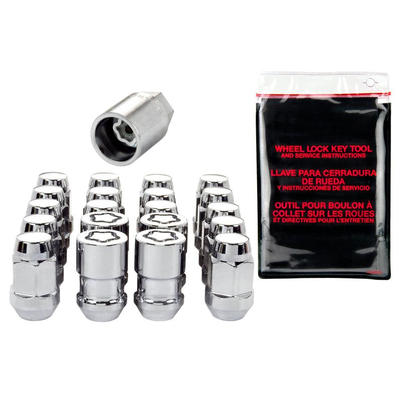 McGard 5 Lug Hex Install Kit w/Locks (Cone Seat Nut / Bulge) M12X1.5 / 3/4 Hex / 1.45in L - Chrome - Corvette Realm