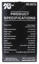 Load image into Gallery viewer, K&N Universal Rubber Filter 4inch FLG / 6inch OD-B / 4-5/8inch OD-T / 9inch H - Corvette Realm