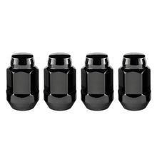 Load image into Gallery viewer, McGard Hex Lug Nut (Cone Seat Bulge Style) M14X1.5 / 22mm Hex / 1.635in. Length (4-Pack) - Black - Corvette Realm