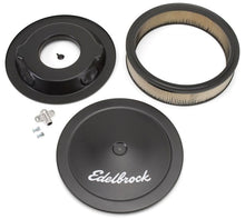 Load image into Gallery viewer, Edelbrock Air Cleaner Pro-Flo Series Round Steel Top Paper Element 14In Dia X 3 75In Dropped Base - Corvette Realm