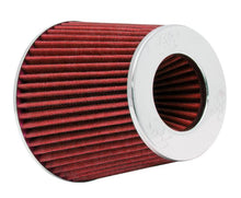 Load image into Gallery viewer, K&N Universal Air Filter Chrome Round Tapered Red - 4in Flange ID x 1.125in Flange Length x 5.5in H - Corvette Realm