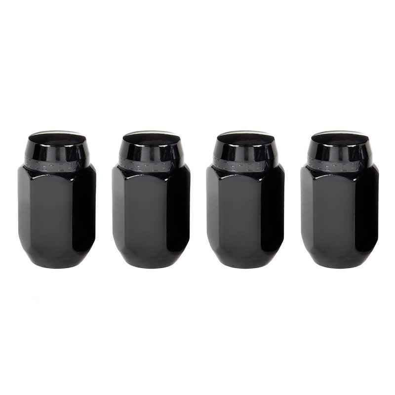 McGard Hex Lug Nut (Cone Seat) M14X1.5 / 22mm Hex / 1.635in. Length (4-Pack) - Black - Corvette Realm
