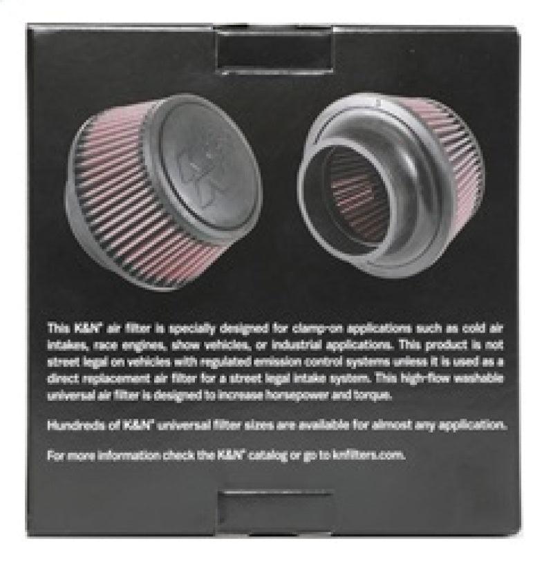 K&N Universal Round Clamp-On Air Filter 3in Flange ID x 6in Base OD x 4.625in Top OD x 3in Height - Corvette Realm