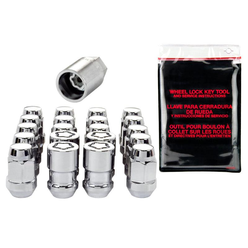 McGard 5 Lug Hex Install Kit w/Locks (Cone Seat Nut / Bulge) M12X1.5 / 3/4 Hex / 1.45in L - Chrome - Corvette Realm