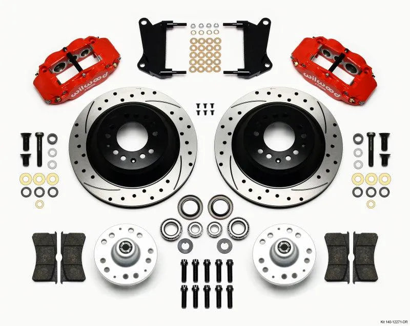 Wilwood Narrow Superlite 6R Front Hub & 1PC Rtr Kit 12.88in Dril -Red 67-69 Camaro 64-72 Nova - Corvette Realm
