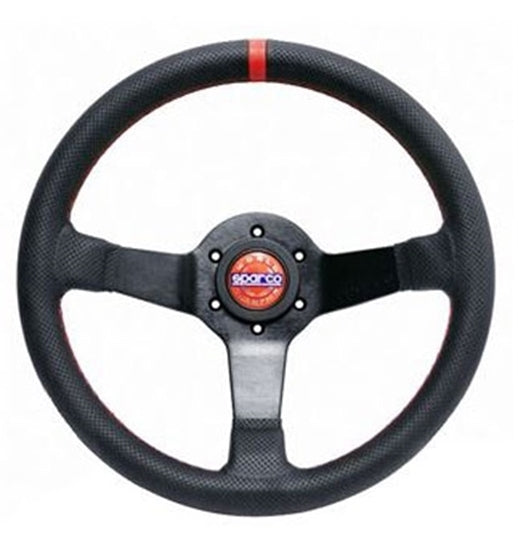 Sparco Steering Wheel R330 Champion Black Leather / Red Stitching