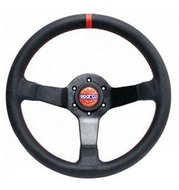 Sparco Steering Wheel R330 Champion Black Leather / Red Stitching