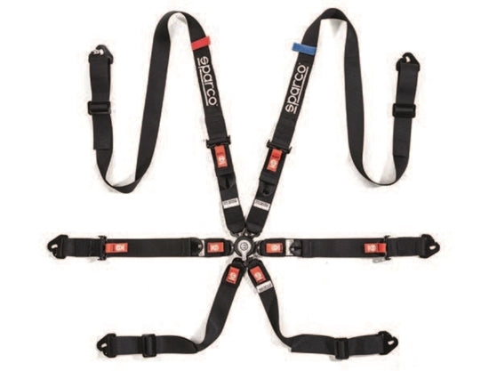 Sparco Belt Prime H2 6-Point FHR 2in Harness - Black