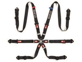 Sparco Belt Prime H2 6-Point FHR 2in Harness - Black