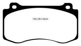 EBC 05-10 Chrysler 300C 6.1 SRT8 Yellowstuff Front Brake Pads (Excl 6 Piston Calipers) - Corvette Realm