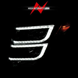 ANZO 2015-2020 Chevy Tahoe Projector Headlights Plank Style Black w/DRL - Corvette Realm