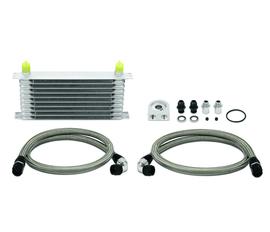 Mishimoto Universal 10 Row Oil Cooler Kit (Metal Braided Lines) - Corvette Realm