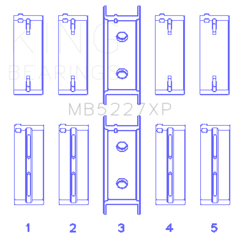 King Mitsubishi 4G63/4G64 6 Bolt 1st Gen DSM Performance Main Bearing Set - Size STD