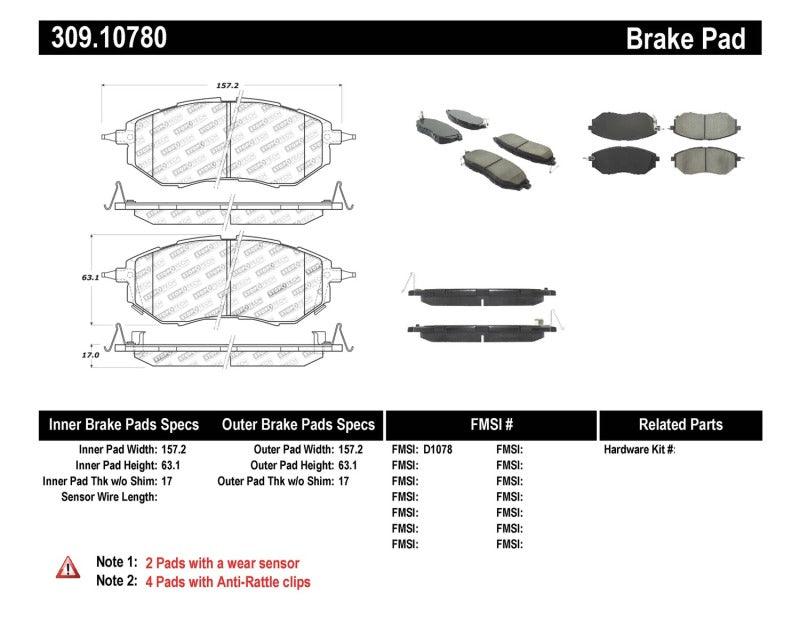 StopTech Performance 05-08 Legacy 2.5 GT Front Brake Pads - Corvette Realm