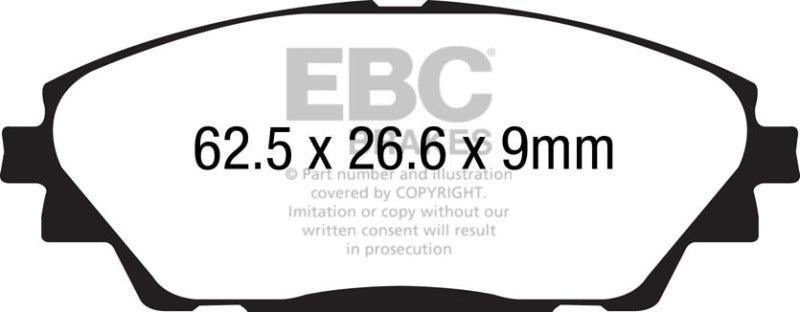 EBC 14+ Mazda 3 2.0 (Japan Build) Yellowstuff Front Brake Pads - Corvette Realm