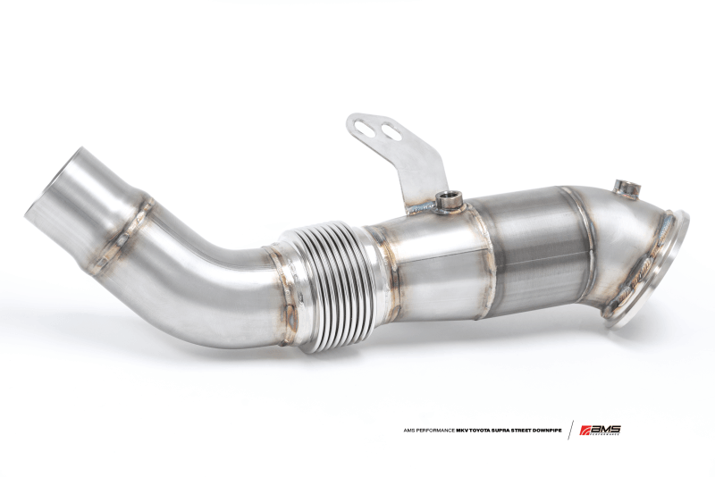 AMS Performance 2020+ Toyota Supra A90 Street Downpipe w/GESI Catalytic Converter - Corvette Realm