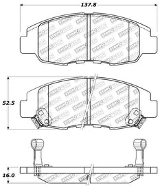 StopTech Performance 98-02 Honda Accord Coupe/Sedan 4cyl Rear Drum/Disc Front Brake Pads - Corvette Realm