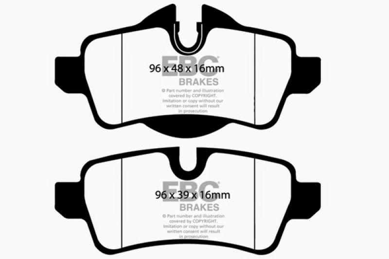 EBC 07-14 Mini Hardtop 1.6 Yellowstuff Rear Brake Pads - Corvette Realm