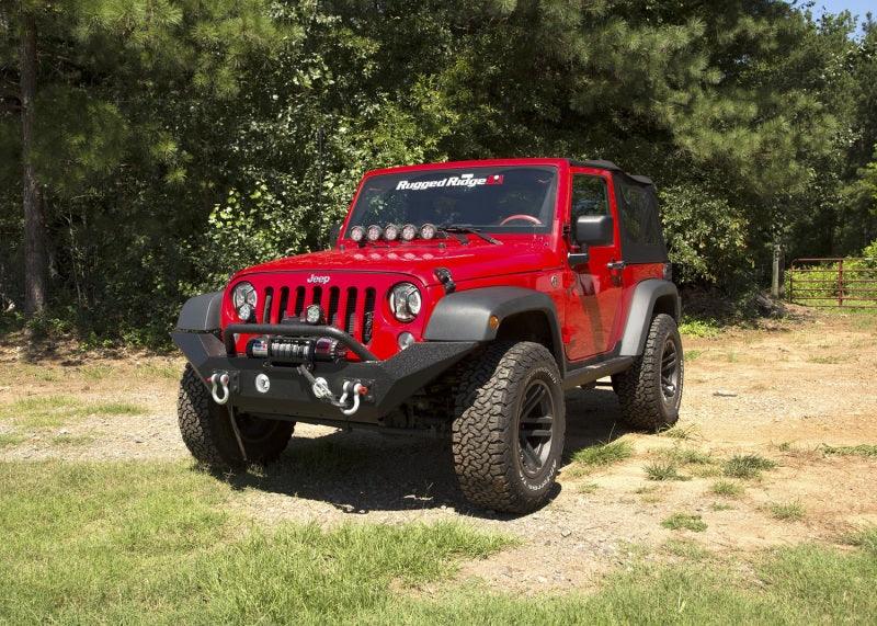 Rugged Ridge Spartan Front Bumper HCE W/Overrider 07-18 Jeep Wrangler JK - Corvette Realm