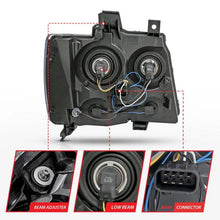 Load image into Gallery viewer, ANZO 2007-2014 Chevrolet Tahoe/Suburban Crystal Headlights Black - Corvette Realm