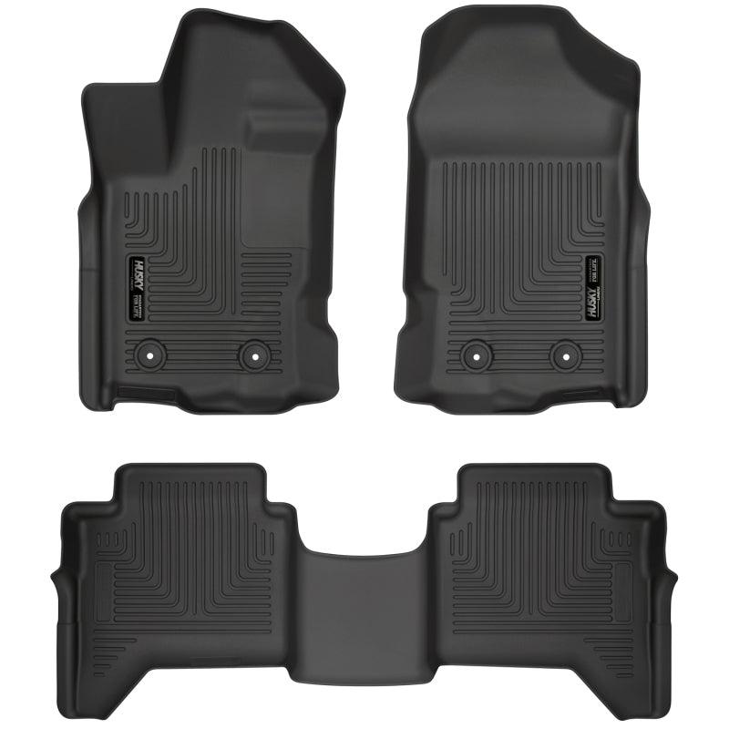 Husky Liners 2019+ Ford Ranger SuperCrew Cab Weatherbeater Black Front & 2nd Seat Floor Liners - Corvette Realm