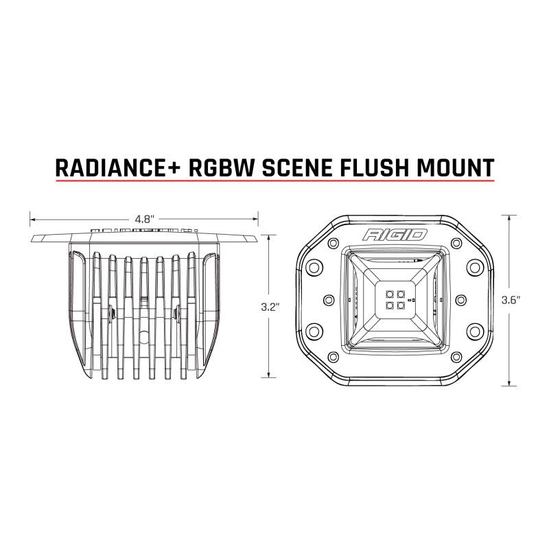 Rigid Industries Radiance+ Scene RGBW Flush Mount - Pair - Corvette Realm