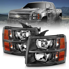 Load image into Gallery viewer, ANZO 2007-2013 Chevrolet Silverado Crystal Headlights Black - Corvette Realm