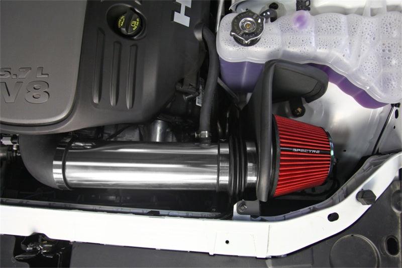 Spectre 11-17 Dodge Challenger/Charger 5.7L V8 Air Intake Kit - Polished w/Red Filter - Corvette Realm