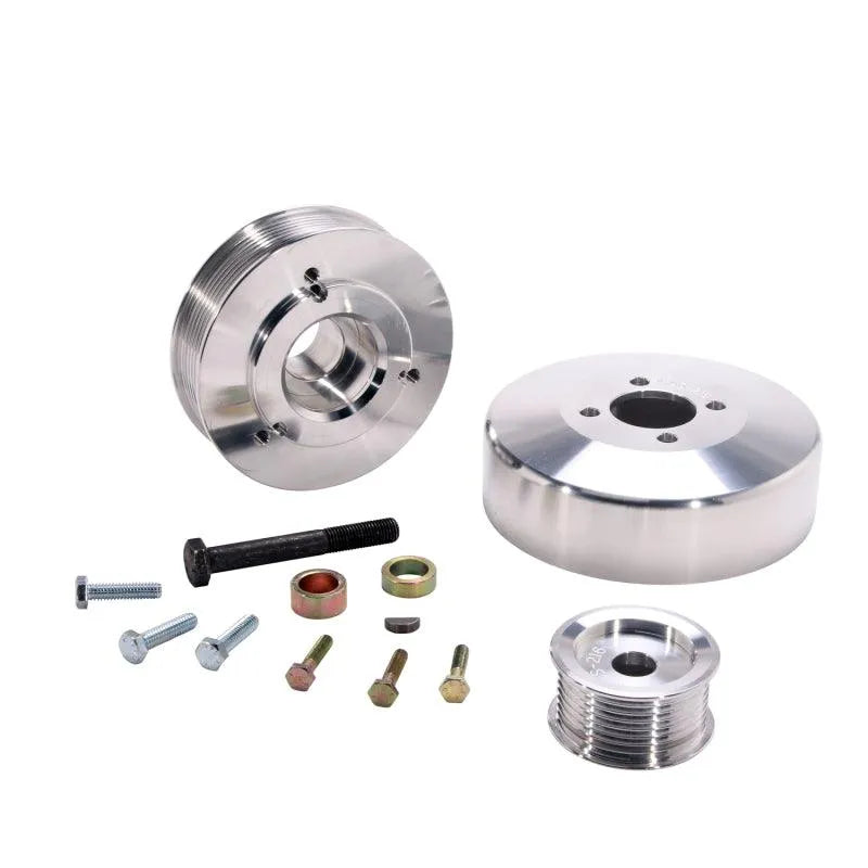 BBK 97-04 Ford F150 Expedition 4.6 5.4 Underdrive Pulley Kit - Lightweight CNC Billet Aluminum (3pc) - Corvette Realm