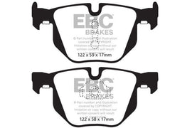 EBC 10-14 BMW X5 3.0 Turbo (35) Redstuff Rear Brake Pads - Corvette Realm