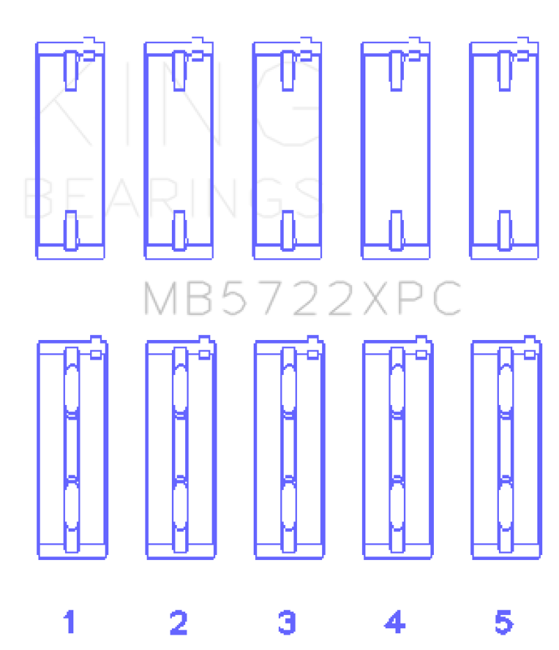 King 2007+ Mitsubishi 4B11T EVO X Coated Performance Main Bearing Set - Size STDX