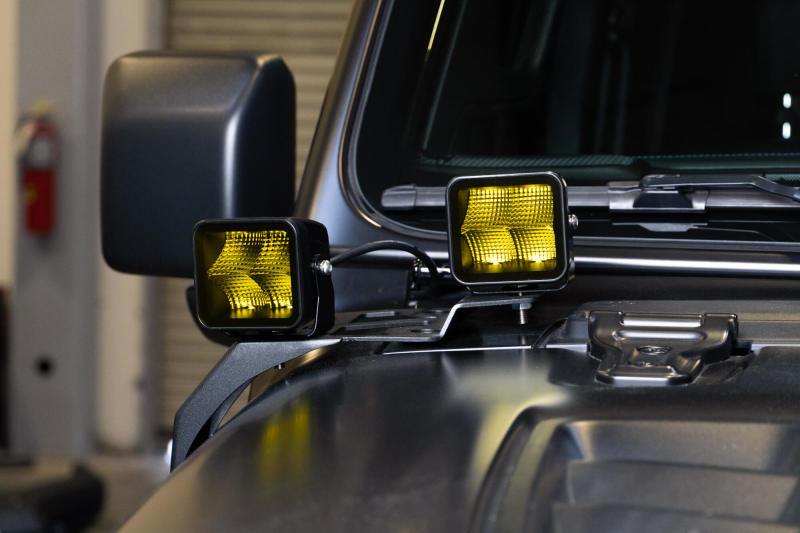 DV8 Offroad 3in Elite Series LED Amber Pod Light - Corvette Realm