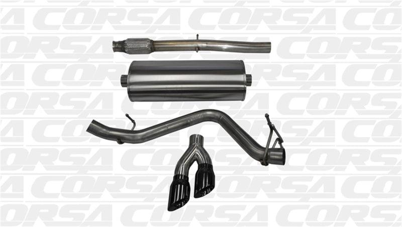 Corsa 14 GMC Sierra/Chevy Silv 1500 Crew Cab/Short Bed 5.3L V8 Black Sport Single Side CB Exhaust - Corvette Realm