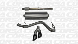 Corsa 14 GMC Sierra/Chevy Silv 1500 Crew Cab/Short Bed 5.3L V8 Black Sport Single Side CB Exhaust - Corvette Realm
