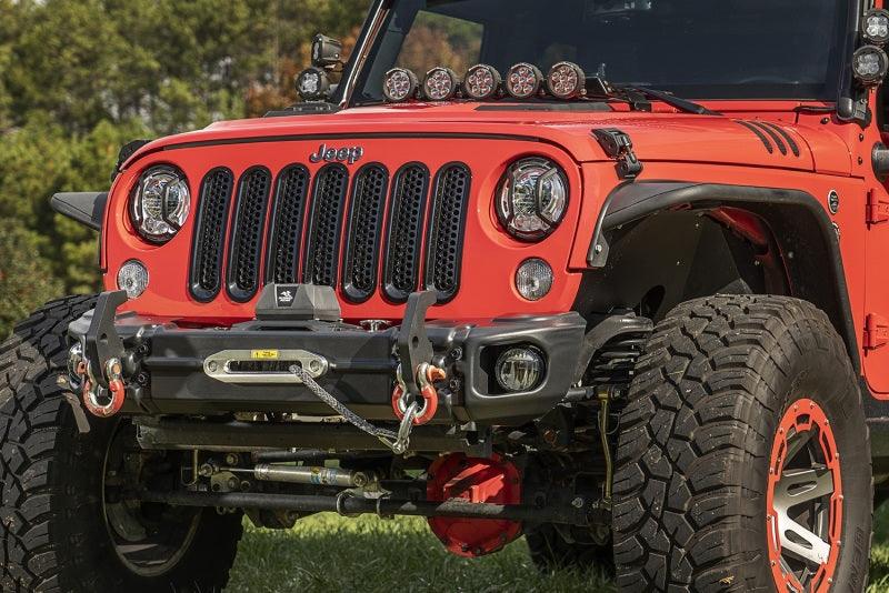 Rugged Ridge 07-18 Jeep Wrangler JK Arcus Front Bumper Set w/Tray & Hooks - Corvette Realm