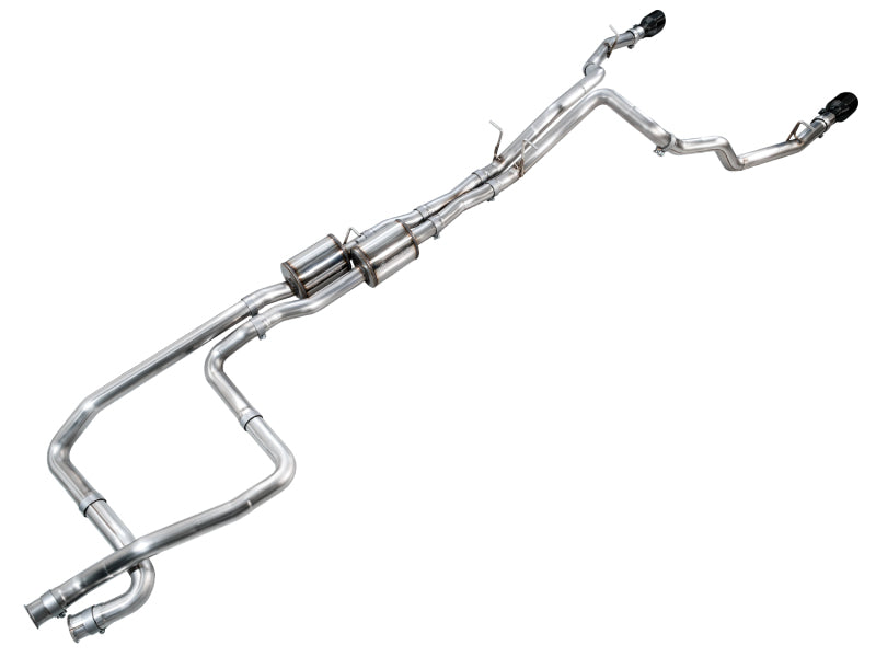 AWE Tuning 2025+ RAM 1500 RHO 3.0 I6 TT 0FG Dual Rear Exit Catback Exhaust - Diamond Black Tips