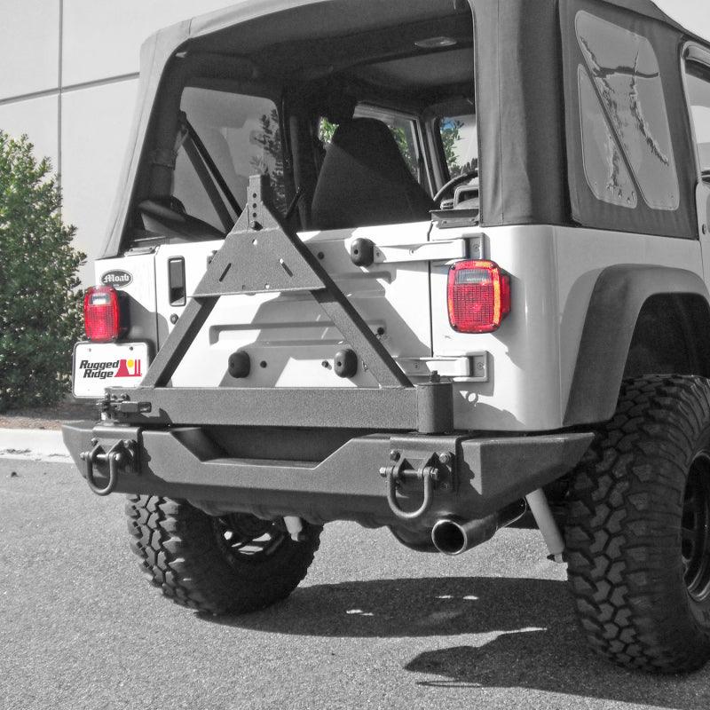 Rugged Ridge Tire Carrier XHD Rear Bumper 76-06 Jeep CJ / Jeep Wrangler - Corvette Realm