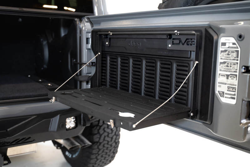 DV8 Jeep JL Tailgate Mounted Table (Trail Table) - Black