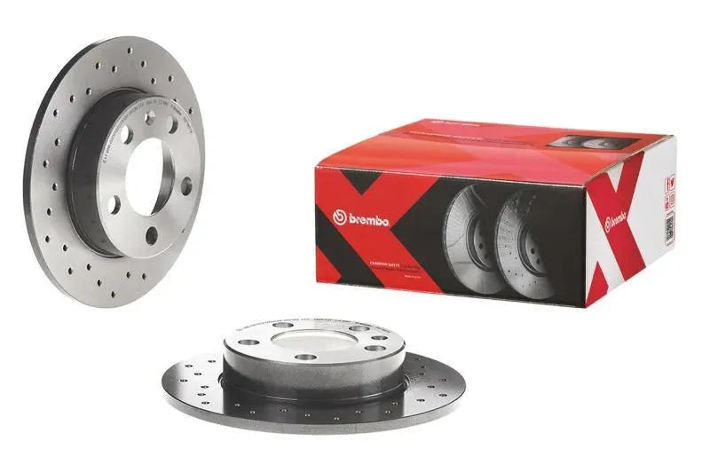 Brembo 12-18 VW GTI/16-18 Audi A3 Sportback e-tron Rear Premium Xtra Cross Drilled UV Coated Rotor - Corvette Realm