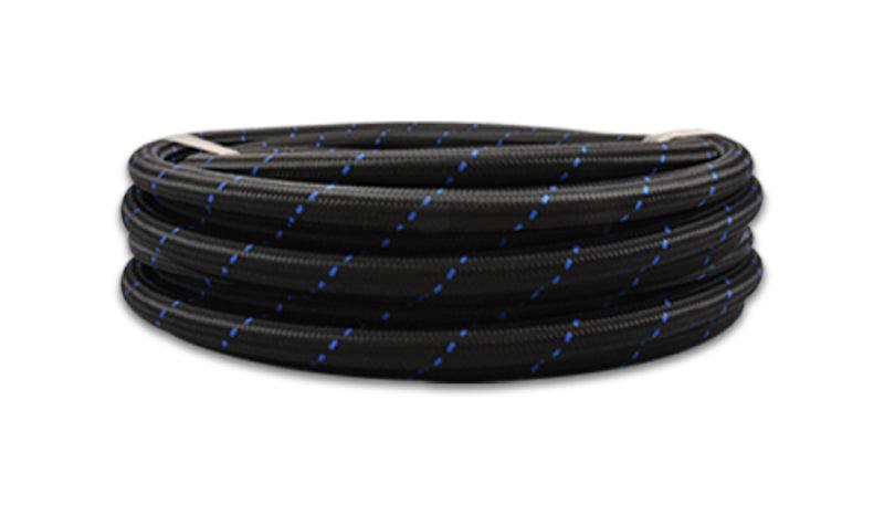 Vibrant -12 AN Two-Tone Black/Blue Nylon Braided Flex Hose (5 foot roll) - Corvette Realm