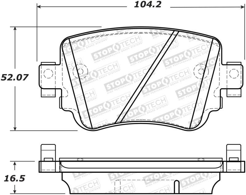 StopTech 14-19 Volkswagen GTI Rear Street Brake Pads w/Shims - Corvette Realm