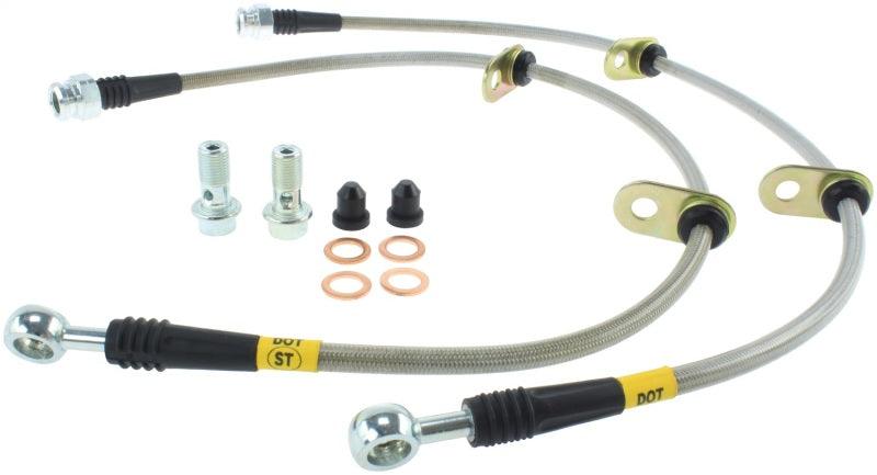 StopTech 90-93 Acura Integra / 90-91 Honda CRX Si Rear Disc Rear SS Brake Lines - Corvette Realm