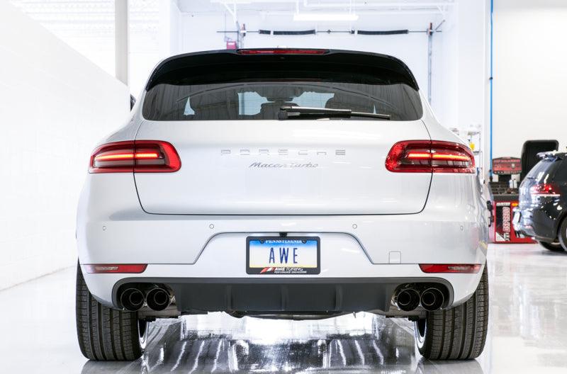 AWE Tuning Porsche Macan Track Edition Exhaust System - Diamond Black 102mm Tips - Corvette Realm